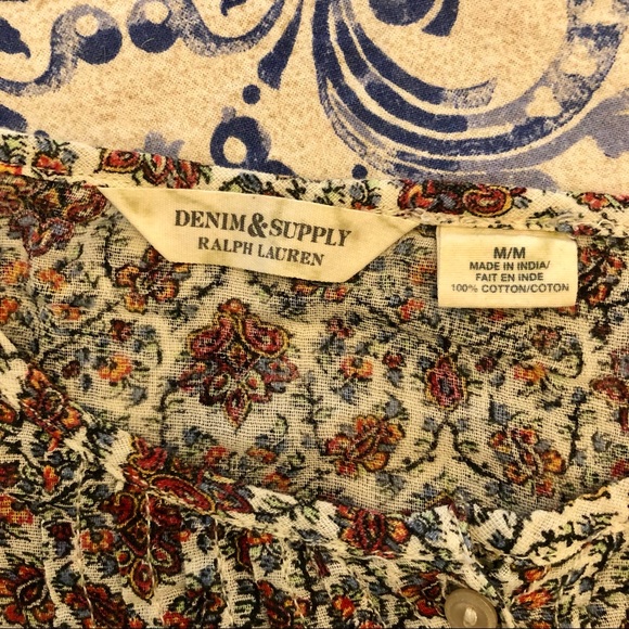 Denim & Supply Ralph Lauren light Boho Top , Sz M - Picture 6 of 9